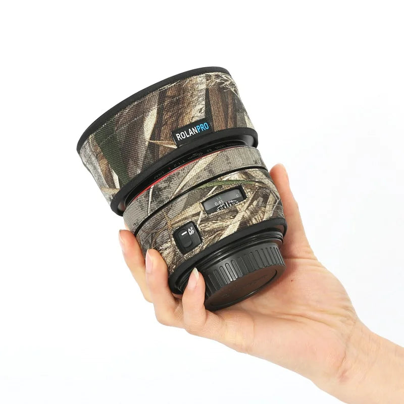 ROLANPRO Lens Camouflage Coat for Canon EF 50mm f1.2L USM Rain Cover Lens Protective Sleeve Guns Case Photography Clothing