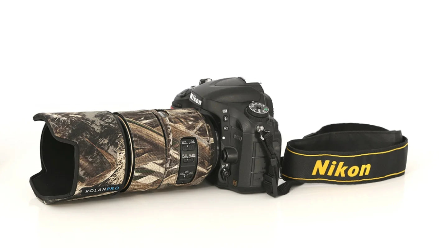 ROLANPRO Lens Coat for Nikon AFS 105mm f/2.8G IF-ED VR Camouflage Rain Cover Lens Sleeve Guns Case Photography Accessories