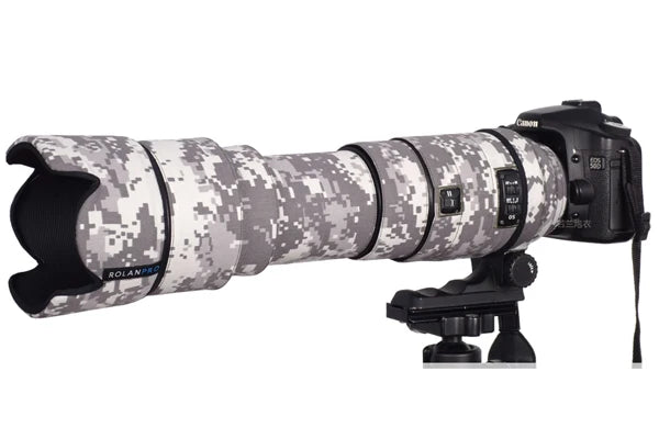 ROLANPRO Lens Camouflage Coat for Sigma APO 50-500mm F/4-6.3 EX DG HSM Lens Protective Sleeve Guns Case Cover Foto Bag Gray digital China Mainland