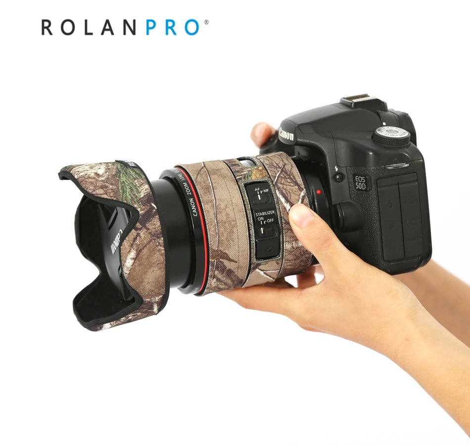 ROLANPRO Lens Camouflage Coat for Canon EF 24-105mm f4L IS USM Rain Cover Lens Protective Sleeve Guns Case Photography Clothing Jungle Waterproof China Mainland