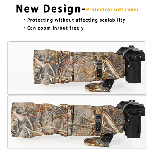 CHASING BIRDS camouflage lens coat for Olympus 100-400mm F5-6.3 IS ED MSC elastic waterproof and rainproof OM 100400 lens cover