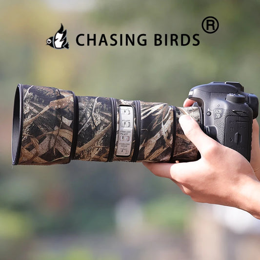 CHASING BIRDS Camouflage Lens Coat for CANON EF 70-200 mm F4 L IS II USM elastic Waterproof and Rainproof Lens Protective
