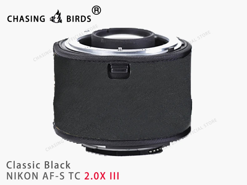 Chasing birds camouflage lens coat for NIKON AF-S teleconverter 1.4X 2.0X 1.7X waterproof and rainproof lens protective cover Black 2.0X III China Mainland