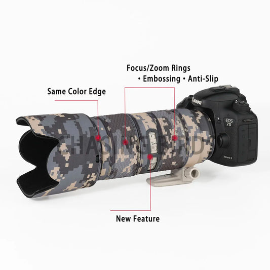 CHASING BIRDS camouflage lens coat for CANON EF 70 200 mm F2.8 L IS II or III USM waterproof and rainproof lens protective cover