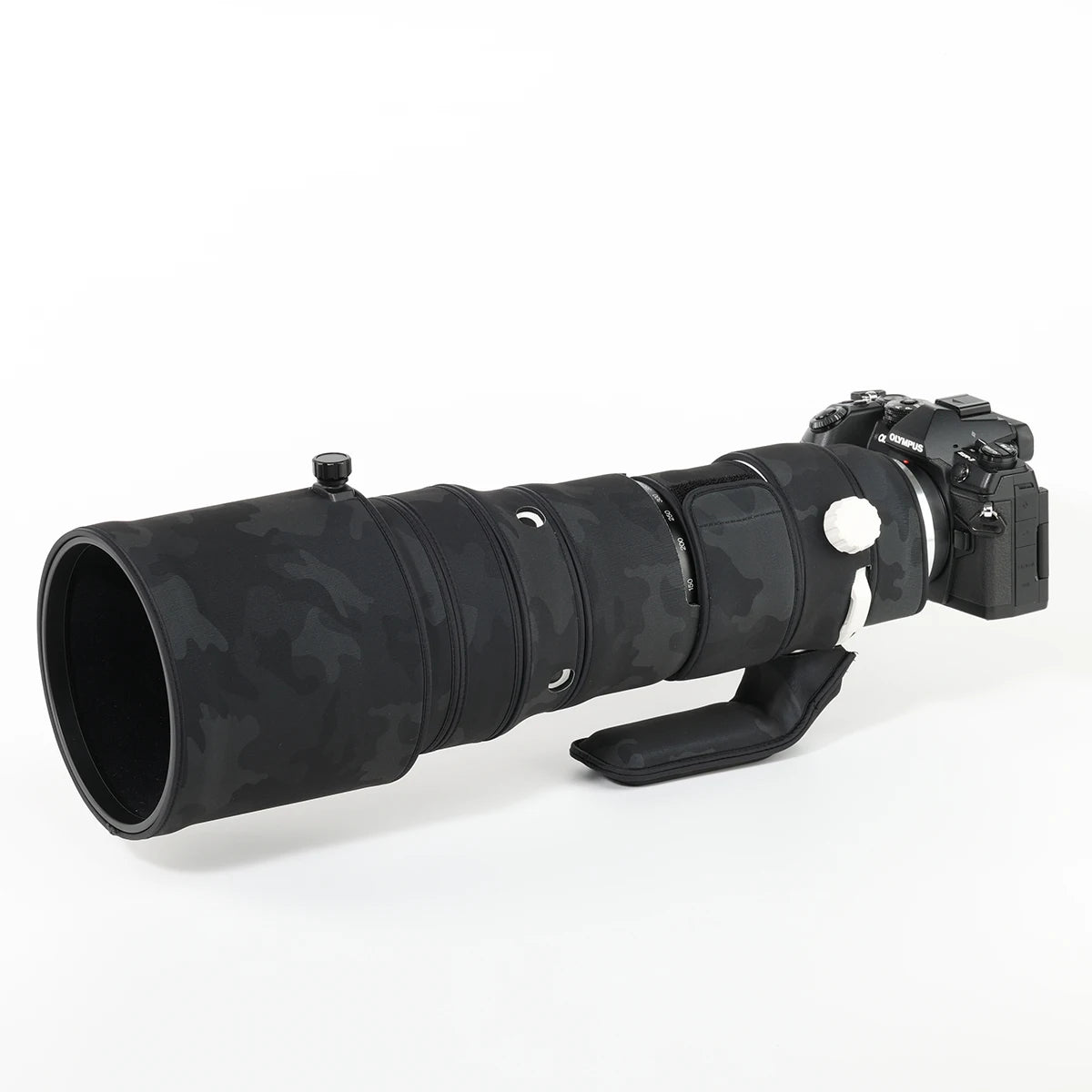 CHASING BIRDS camouflage lens coat for Olympus M.ZUIKO 150-400mm F4.5 TC 1.25X IS PRO waterproof OM system150 400 mm lens cover Shadow Black