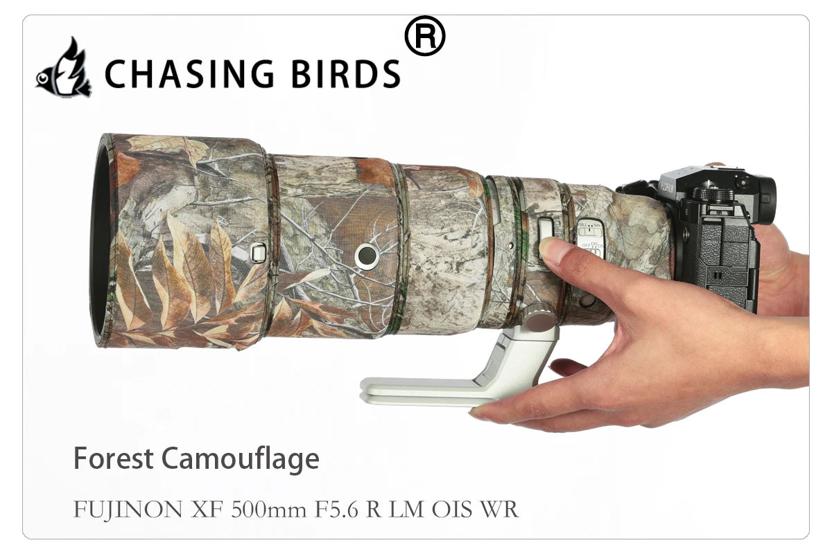 CHASING BIRDS Camouflage Lens Coat for Fujifilm XF 500mm F5.6 R LM OIS WR elastic Waterproof and Rainproof xf 500 Lens cover Forest Camouflage China Mainland
