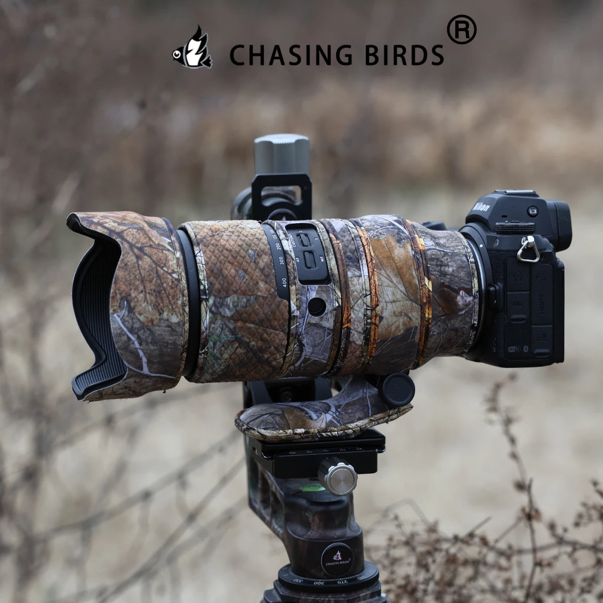 CHASING BIRDS Camouflage Waterproof Lens Coat for TAMRON 50-400mm F4.5-6.3 DI III VC VXD A067 Rainproof Lens Protective Cover