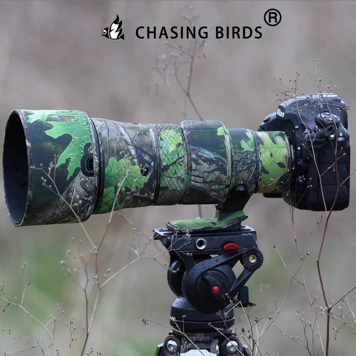 CHASING BIRDS camouflage lens coat for NIKON AF-S 500mm F5.6 E PF waterproof and rainproof 500 elastic lens protective cover