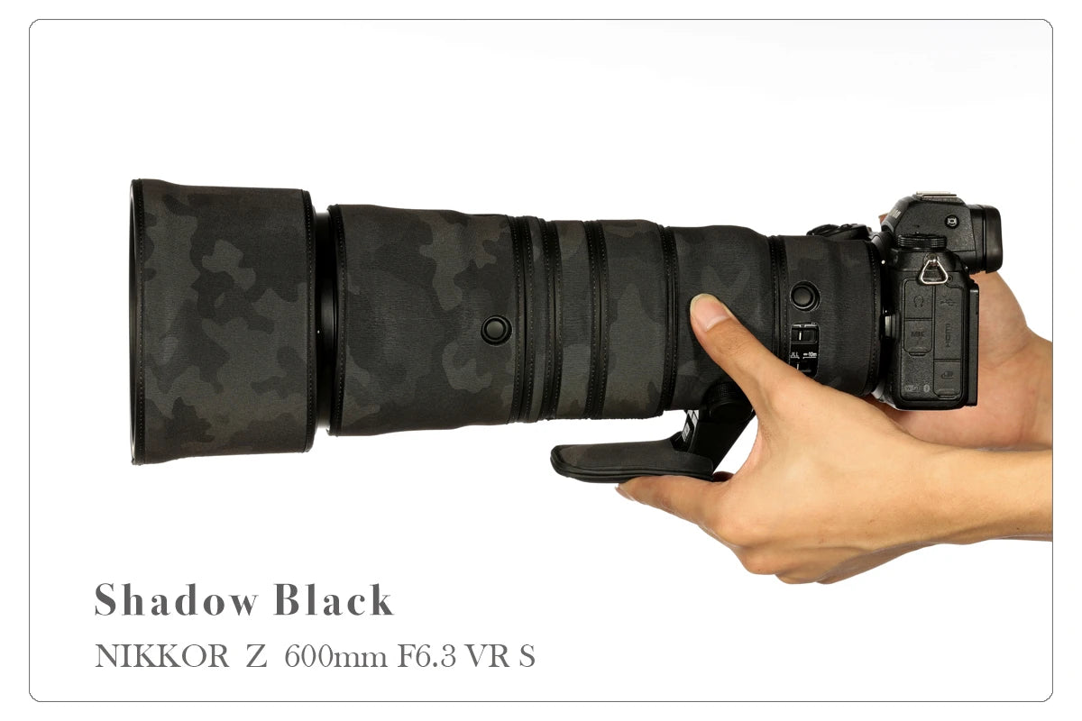CHASING BIRDS camouflage lens coat for NIKON Z 600mm F6.3 VR S waterproof and rainproof lens protective cover Z 600 lens cover Shadow Black China Mainland