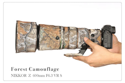 CHASING BIRDS camouflage lens coat for NIKON Z 600mm F6.3 VR S waterproof and rainproof lens protective cover Z 600 lens cover Forest Camouflage China Mainland