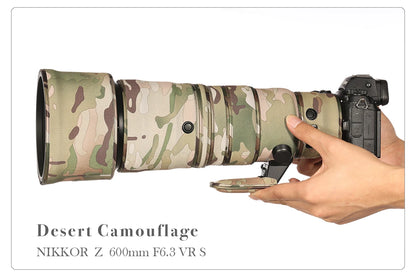 CHASING BIRDS camouflage lens coat for NIKON Z 600mm F6.3 VR S waterproof and rainproof lens protective cover Z 600 lens cover Desert Camouflage China Mainland