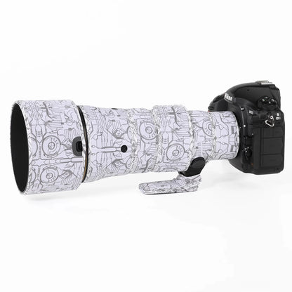 CHASING BIRDS camouflage lens coat for NIKON AF-S 500mm F5.6 E PF waterproof and rainproof 500 elastic lens protective cover Electric White China Mainland