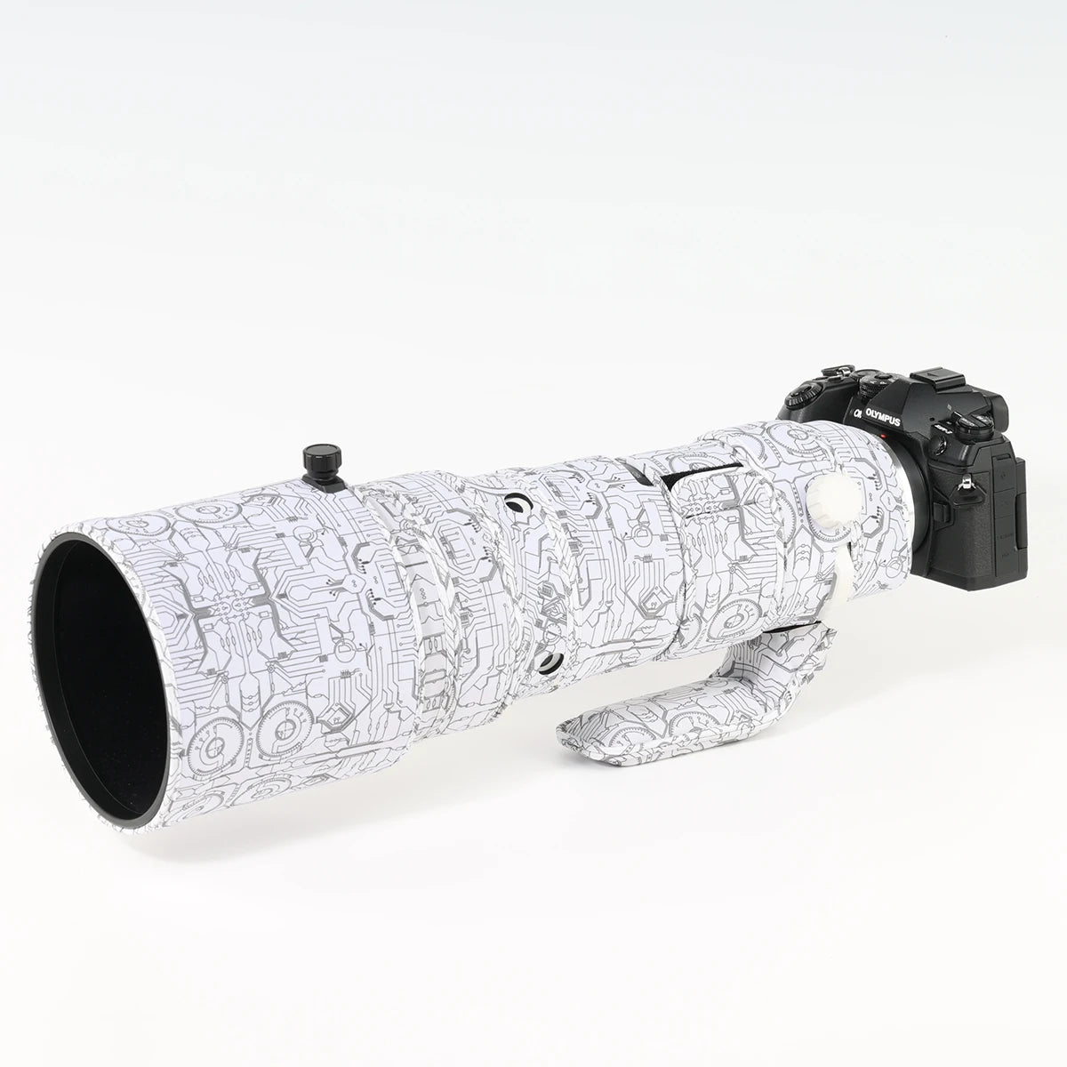 CHASING BIRDS camouflage lens coat for Olympus M.ZUIKO 150-400mm F4.5 TC 1.25X IS PRO waterproof OM system150 400 mm lens cover Electric White