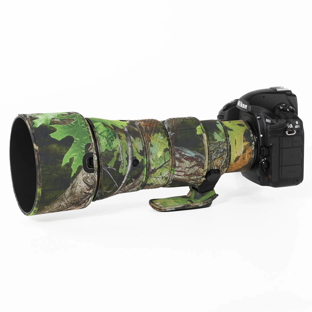CHASING BIRDS camouflage lens coat for NIKON AF-S 500mm F5.6 E PF waterproof and rainproof 500 elastic lens protective cover Green leaf China Mainland