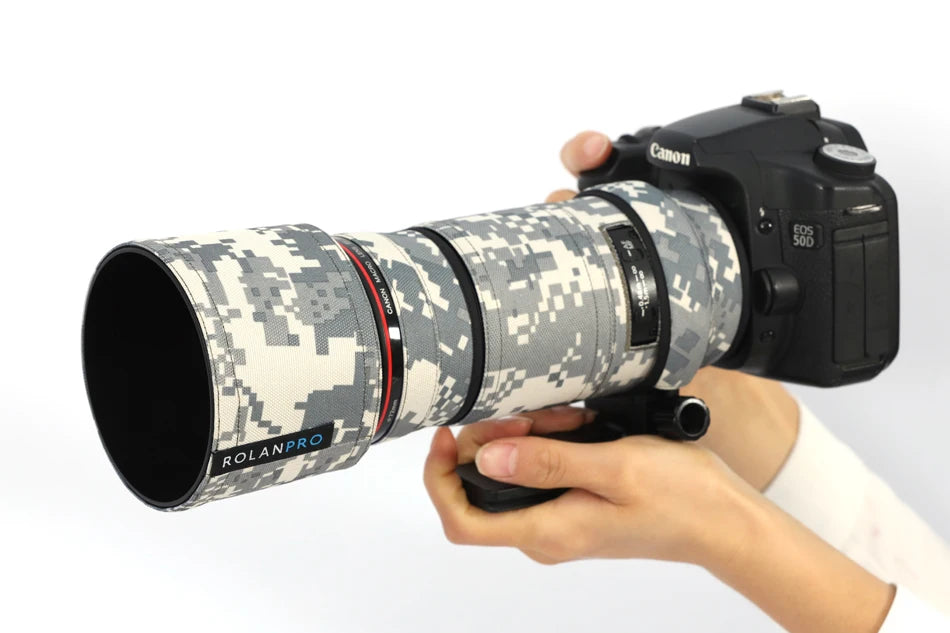 ROLANPRO Lens Coat for Canon EF 180mm f3.5L USM Camouflage Rain Cover Lens Sleeve Guns Case Photography Clothing UCP Waterproof China Mainland