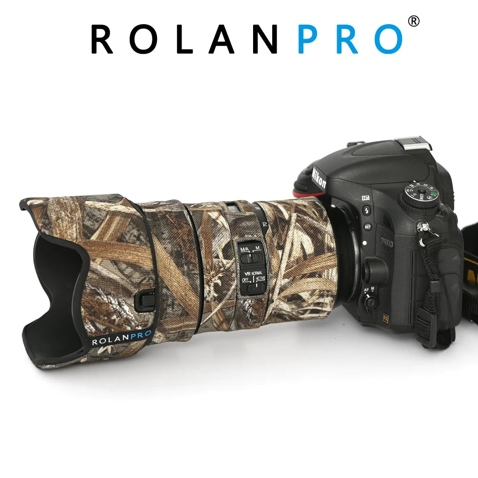 ROLANPRO Lens Coat for Nikon AFS 24-70mm F/2.8E ED VR Camouflage Cover Lens Protective Sleeve Guns Clothing Photography Case