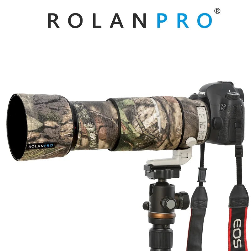 ROLANPRO Lens Camouflage Coat for Canon EF 100-400mm f4.5-5.6 L IS II USM Lens Protective Cover Guns Case Photography Backpack