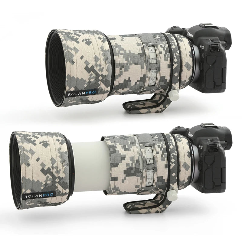 ROLANPRO Waterproof Lens Coat for Canon RF 70-200mm F2.8 L IS USM Rain Cover Lens Sleeve Guns Case for CANON RF 70 200 Camo