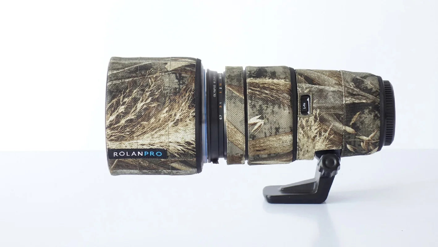 ROLANPRO Camouflage Lens Coat for Olympus M.ZD 40-150 F2.8 PRO Lens Protective Sleeve Waterproof Lens Cover Olympus 40 150 Case