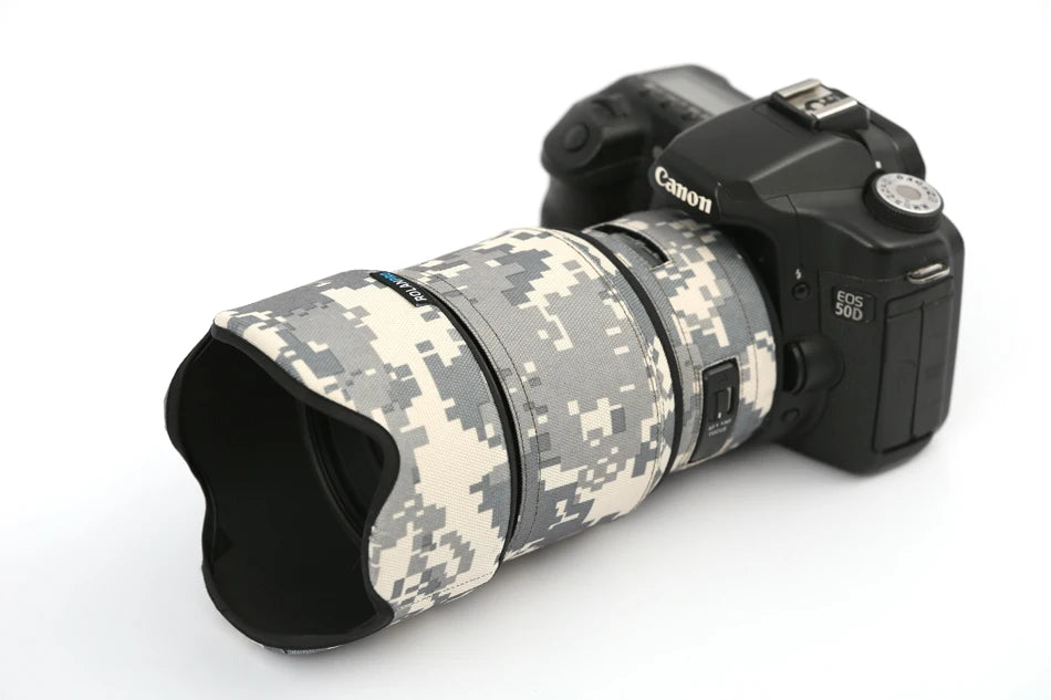 ROLANPRO Lens Coat for SIGMA 85mm F/1.4 DG ART Camouflage Rain Cover Lens Sleeve Guns Case Photography Accessories Clothing Gray Waterproof China Mainland
