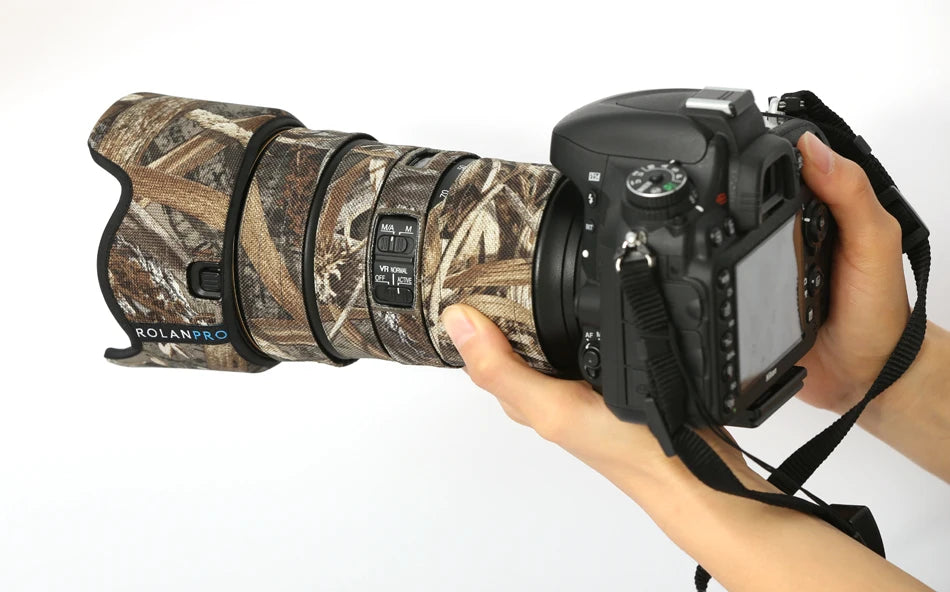 ROLANPRO Lens Coat for Nikon AFS 24-70mm F/2.8E ED VR Camouflage Cover Lens Protective Sleeve Guns Clothing Photography Case