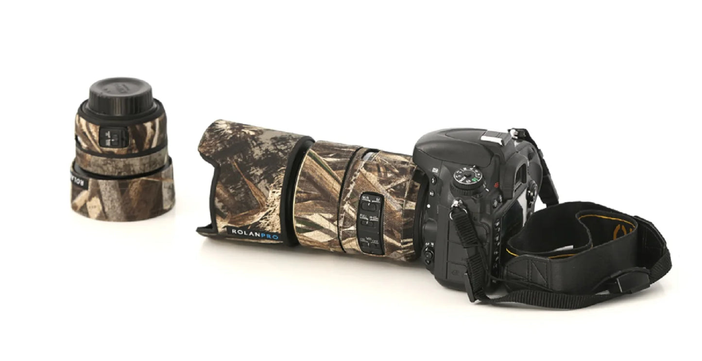ROLANPRO Lens Coat for Nikon AFS 105mm f/2.8G IF-ED VR Camouflage Rain Cover Lens Sleeve Guns Case Photography Accessories
