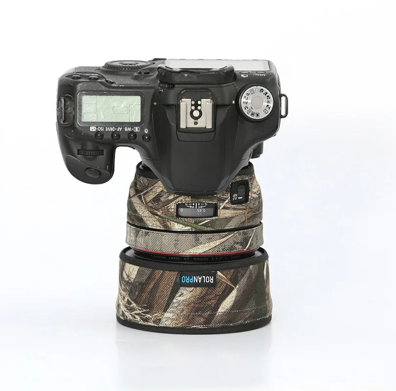 ROLANPRO Lens Camouflage Coat for Canon EF 50mm f1.2L USM Rain Cover Lens Protective Sleeve Guns Case Photography Clothing