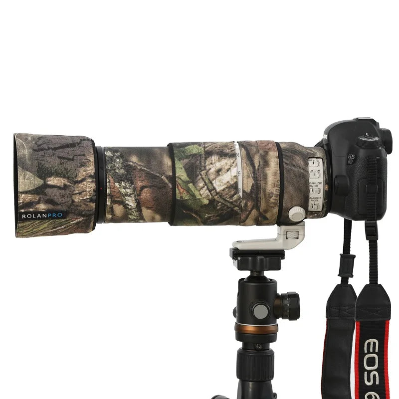 ROLANPRO Lens Camouflage Coat for Canon EF 100-400mm f4.5-5.6 L IS II USM Lens Protective Cover Guns Case Photography Backpack