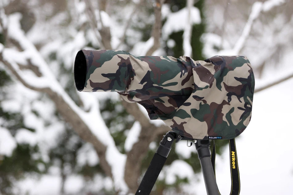 ROLANPRO Rain Cover Raincoat XS Size for SIGMA 150-600mm F5-6.3 DG OS HSM Contemporary Telephoto lens Army Green Camouflage
