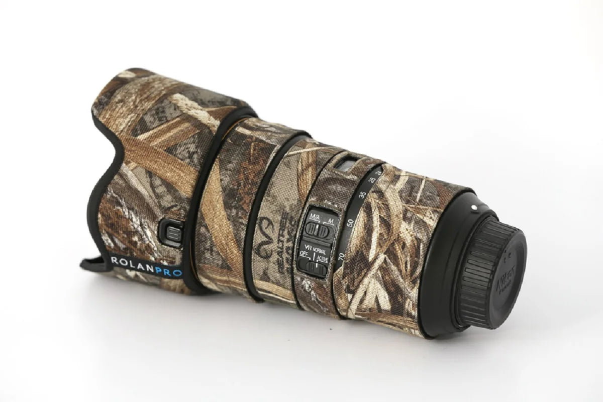ROLANPRO Lens Coat for Nikon AFS 24-70mm F/2.8E ED VR Camouflage Cover Lens Protective Sleeve Guns Clothing Photography Case