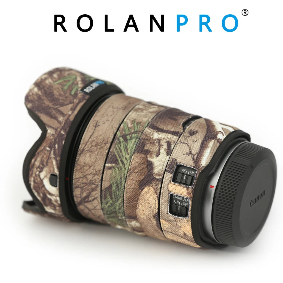 ROLANPRO Lens Camouflage Coat Rain Cover for Canon RF 24-105mm f4L IS USM Lens Sleeve Guns Case Lens Clothing Jungle Waterproof China Mainland