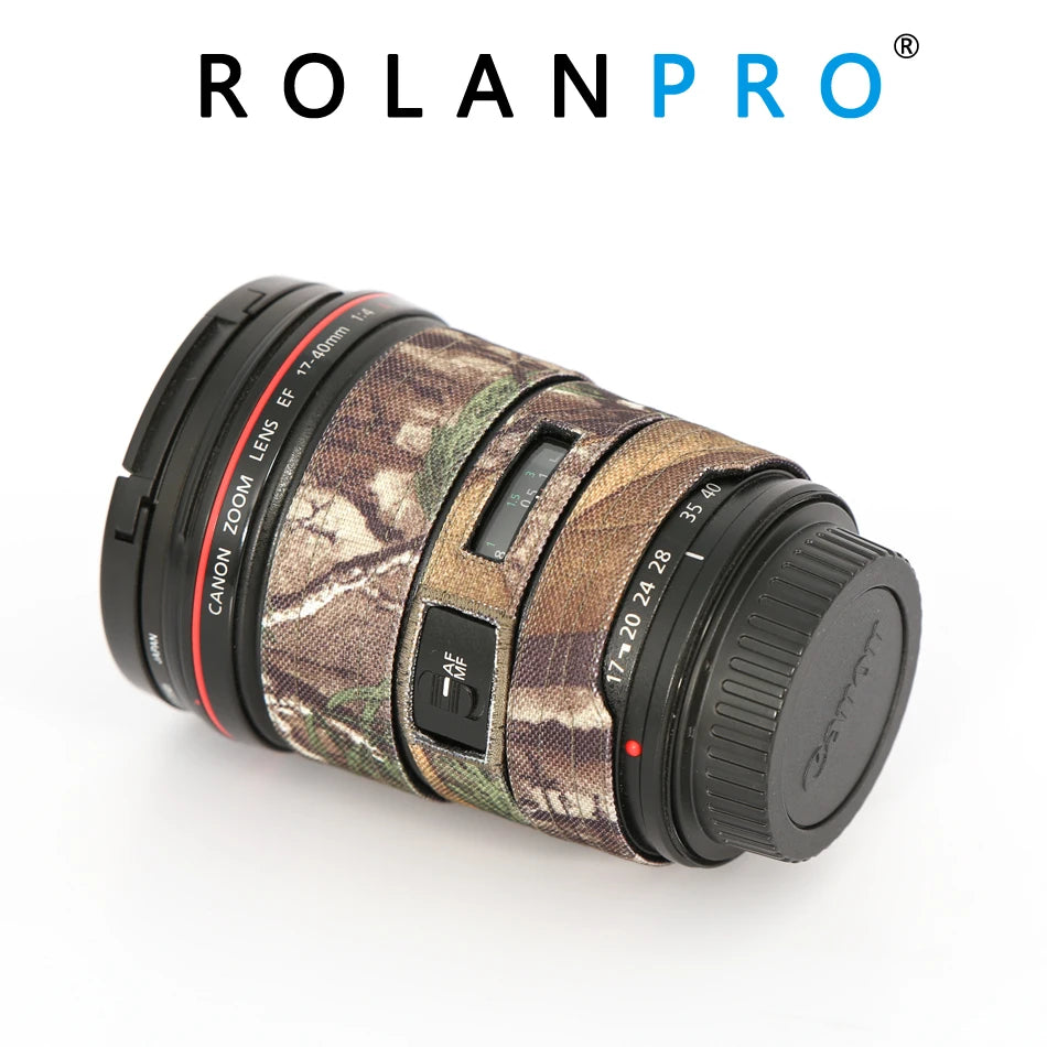 ROLANPRO Lens Coat for Canon EF 17-40mm f4 L USM Camouflage Rain Cover Lens Sleeve Guns Case Photography Clothing Jungle Waterproof China Mainland