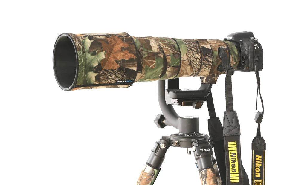 ROLANPRO Waterproof Lens Camo Coat for Nikon AF-S 500mm F/4E FL ED VR Cover Protective Sleeve Case Canon 500 f4e DSRL FOTO Bag