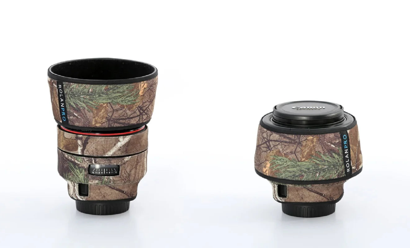 ROLANPRO Waterproof Lens Coat for Canon EF 85mm f1.2L II USM Camouflage Rain Cover Lens Sleeve Guns Case Photography Clothing