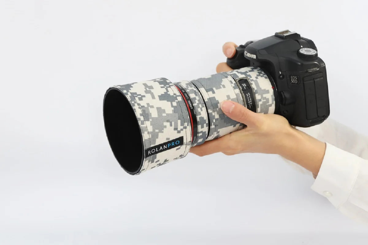 ROLANPRO Waterproof Lens Coat for Canon EF 200mm f2.8L II USM Camouflage Rain Cover Lens Sleeve Guns Case Photography Clothing