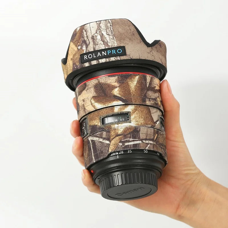 ROLANPRO Lens Camouflage Coat for Canon EF 24-70mm F/2.8L USM Rain Cover Lens Protective Sleeve for 24-70mm F/2.8L II USM