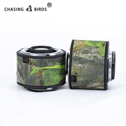 Chasing birds camouflage lens coat for NIKON AF-S teleconverter 1.4X 2.0X 1.7X waterproof and rainproof lens protective cover Green leaf 1.7X II China Mainland