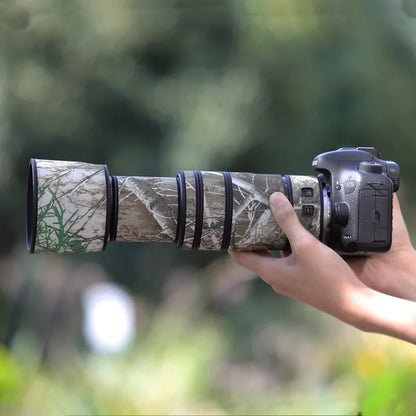 CHASING BIRDS camouflage lens coat for CANON RF 100 400mm F5.6-8 IS USM waterproof and rainproof elasticity len protective cover
