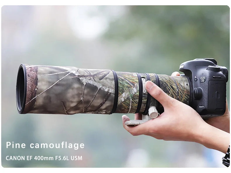 CHASING BIRDS camouflage lens coat for CANON EF 400 mm F5.6 L waterproof and rainproof elasticity lens protective cover Pine China Mainland