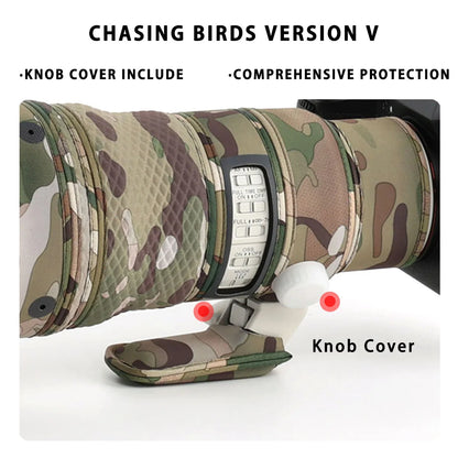 CHASING BIRDS Ver V Lens Coat for Sony FE 400mm F4.5 GM OSS – Waterproof Camo Cover