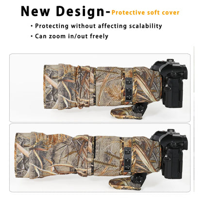 CHASING BIRDS camouflage lens coat for Olympus 100-400mm F5-6.3 IS ED MSC elastic waterproof and rainproof OM 100400 lens cover