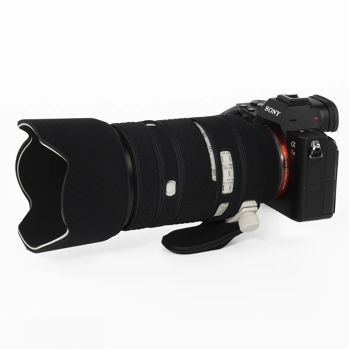 CHASING BIRDS camouflage lens coat for Sony FE 70-200mm F4 Macro G OSS II waterproof and rainproof elastic lens protect cover Classic Black