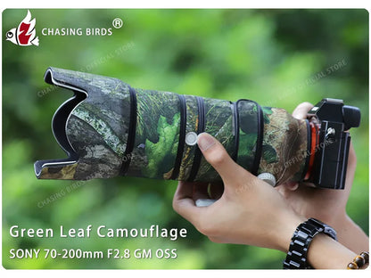 CHASING BIRDS camouflage lens coat for SONY FE 70 200 F2.8 GM waterproof and rainproof lens protective cover sony 70200mm gm oss Green leaf China Mainland