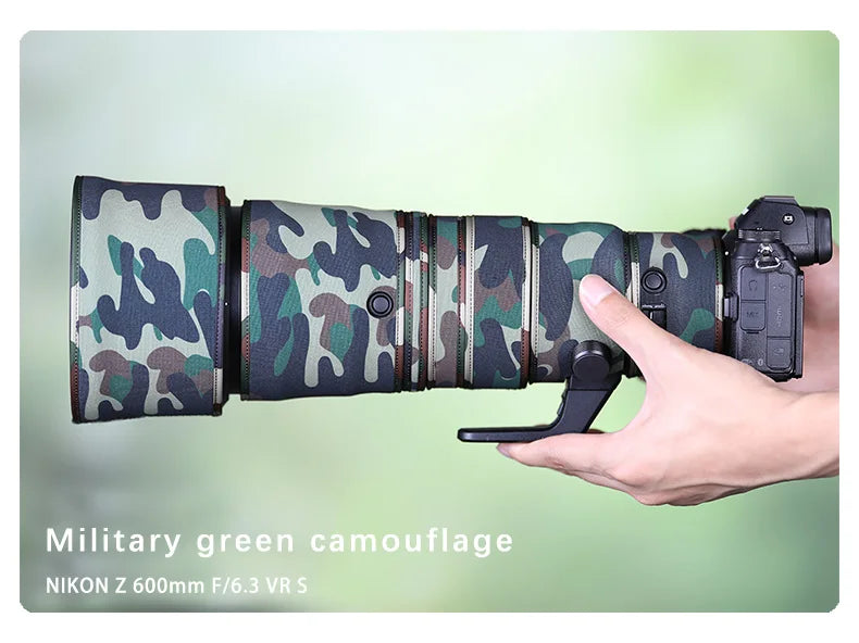 CHASING BIRDS camouflage lens coat for NIKON Z 600mm F6.3 VR S waterproof and rainproof lens protective cover Z 600 lens cover Military green China Mainland