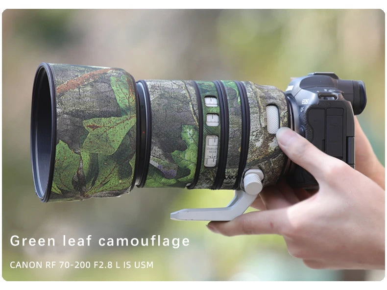 CHASING BIRDS camouflage lens coat for CANON RF 70 200 mm F2.8 L IS USM waterproof and rainproof lens coat protective cover Green leaf China Mainland