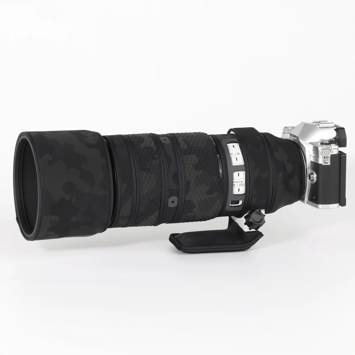 CHASING BIRDS Lens Camouflage Coat For OLYMPUS M.ZUIKO DIGITAL ED 50-200mm F2.8 IS PRO Waterproof and Rainproof Protective Cover Shadow Black