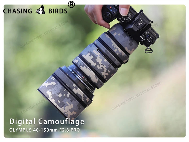 CHASING BIRDS camouflage lens coat for OLYMPUS 40 150 F2.8 PRO waterproof and rainproof lens protective cover olympus 40-150mm Digital China Mainland