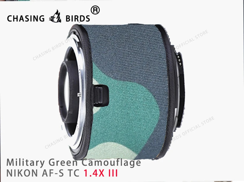 Chasing birds camouflage lens coat for NIKON AF-S teleconverter 1.4X 2.0X 1.7X waterproof and rainproof lens protective cover Military 1.4X III China Mainland