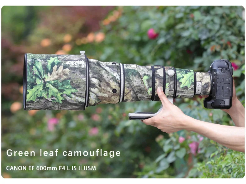 CHASING BIRDS camouflage lens coat for CANON EF 600 ｍｍ F4 L IS II USM elastic waterproof and rainproof lens protective cover Green leaf China Mainland