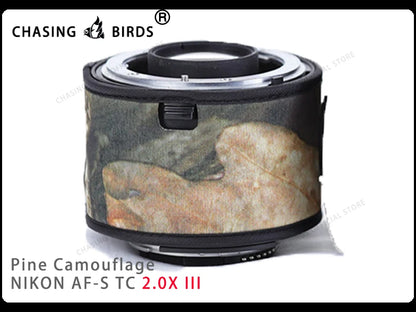 Chasing birds camouflage lens coat for NIKON AF-S teleconverter 1.4X 2.0X 1.7X waterproof and rainproof lens protective cover Pine 2.0X III China Mainland